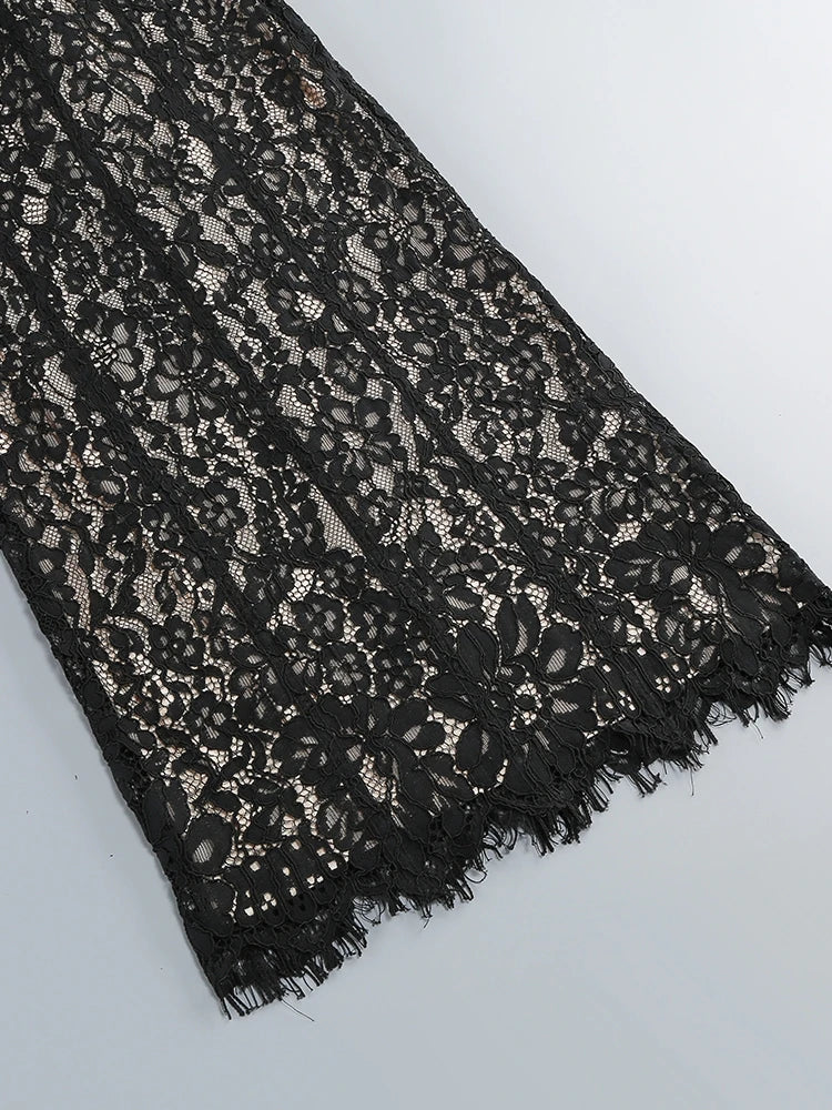 MIDNIGHT LACE BODYCON DRESS
