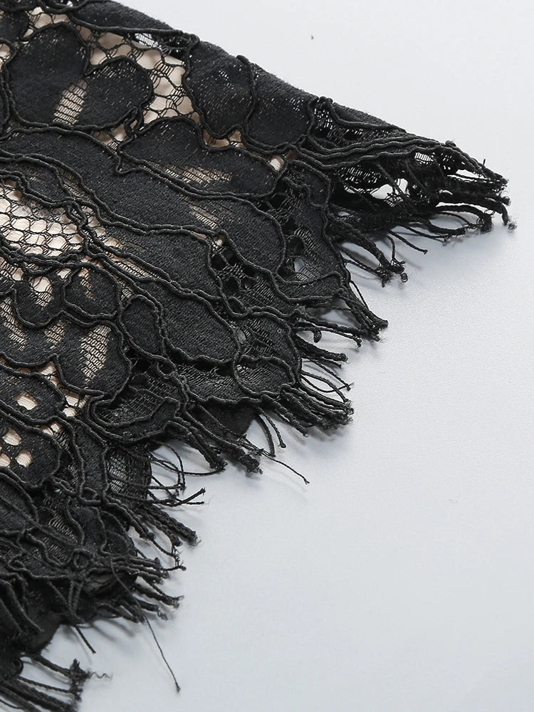 MIDNIGHT LACE BODYCON DRESS