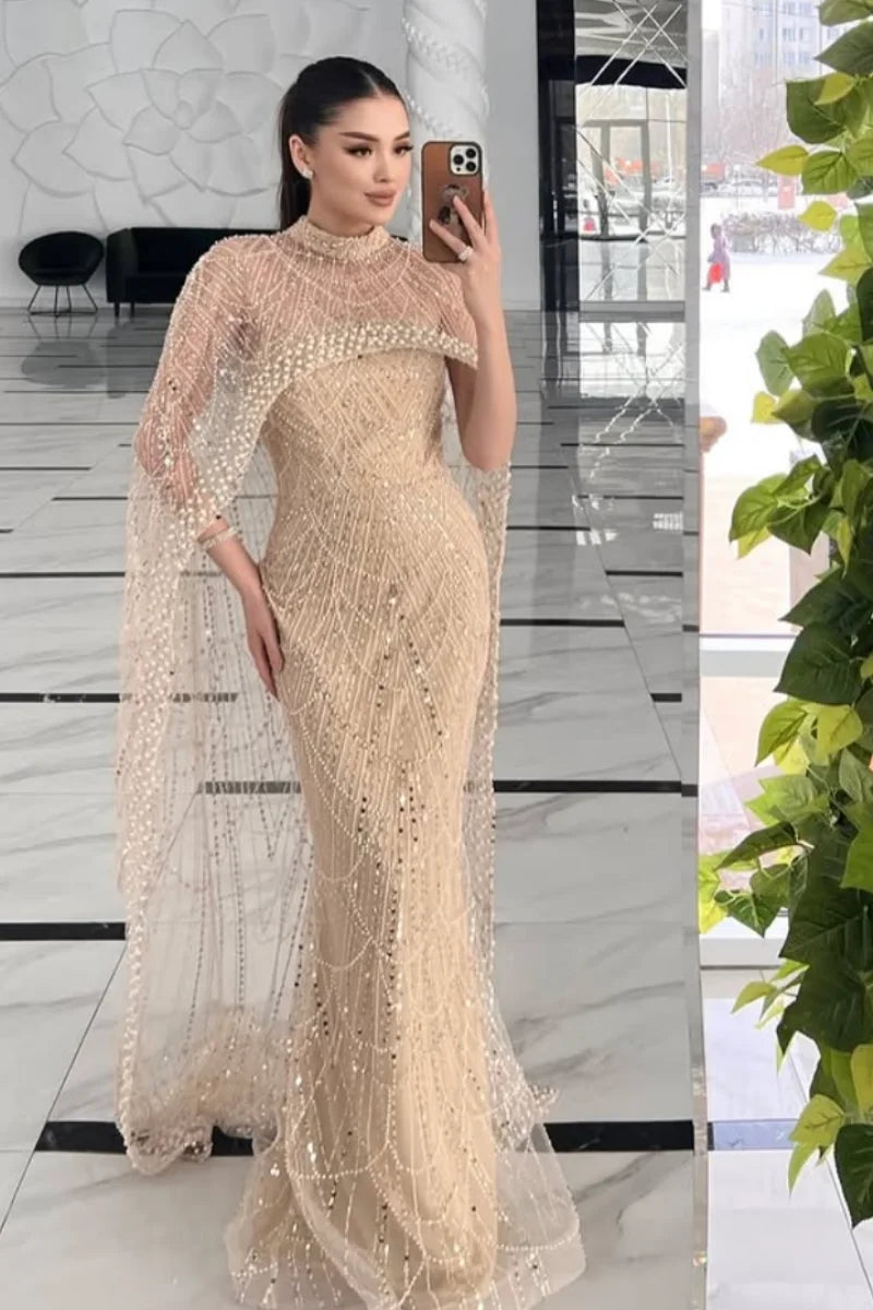 JESSICA LUXURY BEADED EVENING GOWN