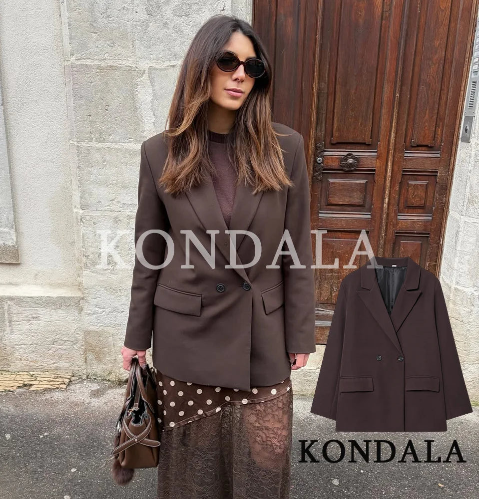 ELEGANT COMMUTE DOUBLE-BREASTED BLAZER WOMEN VINTAGE