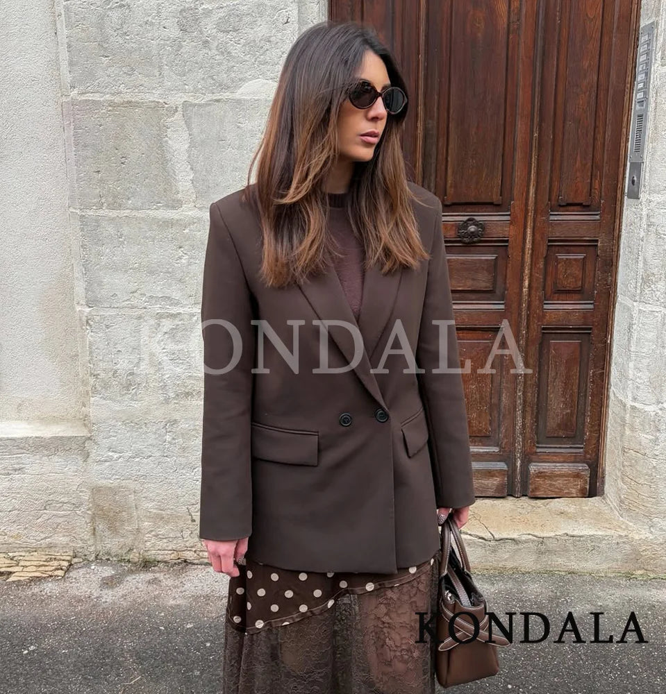 ELEGANT COMMUTE DOUBLE-BREASTED BLAZER WOMEN VINTAGE