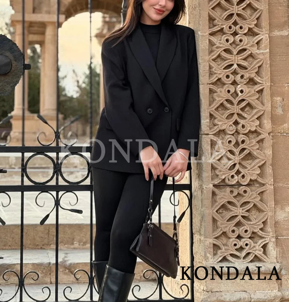 ELEGANT COMMUTE DOUBLE-BREASTED BLAZER WOMEN VINTAGE