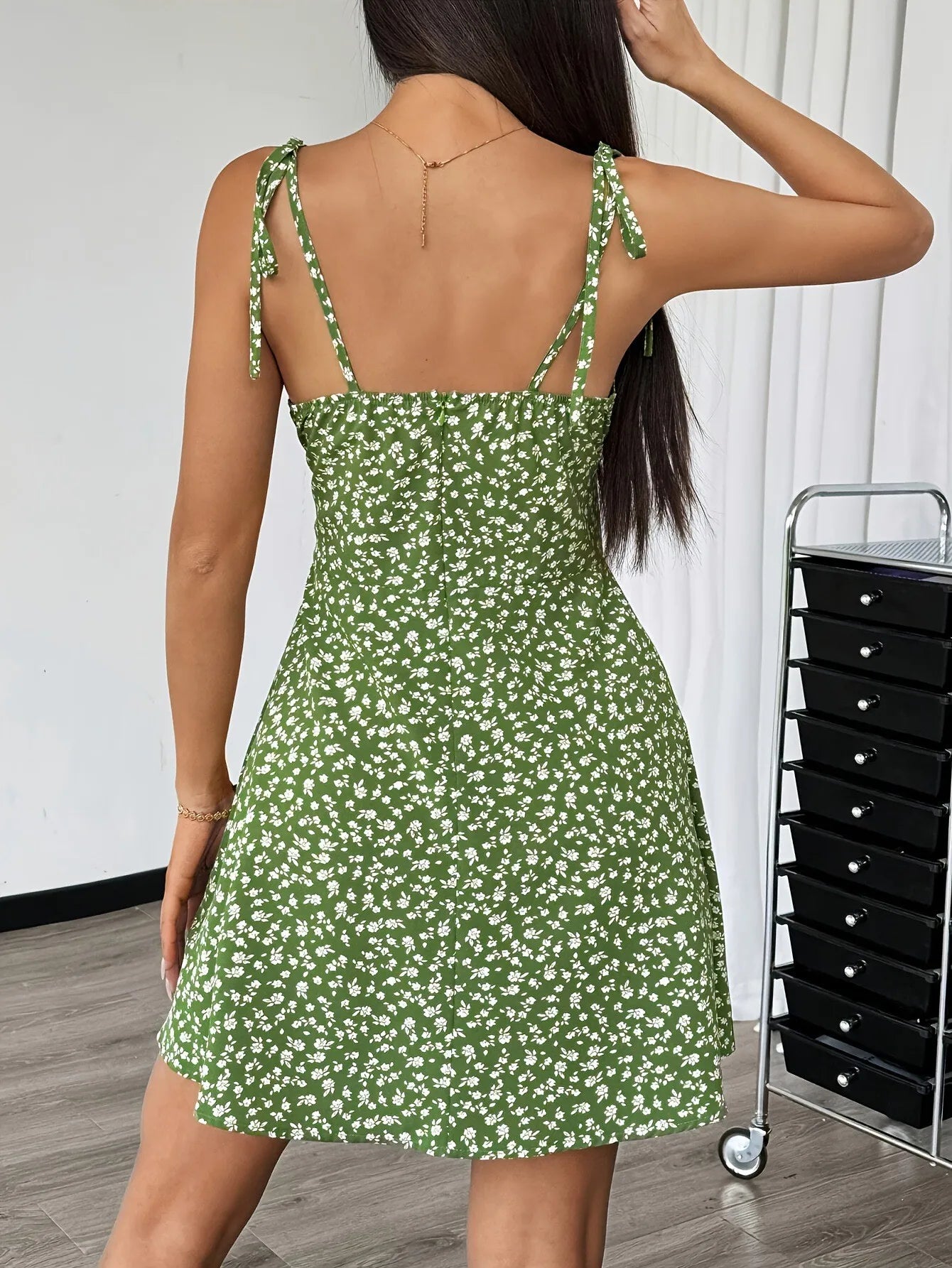 WOMEN'S SUMMER FLORAL SPAGHETTI STRAP BEACH SHORT DRESS
