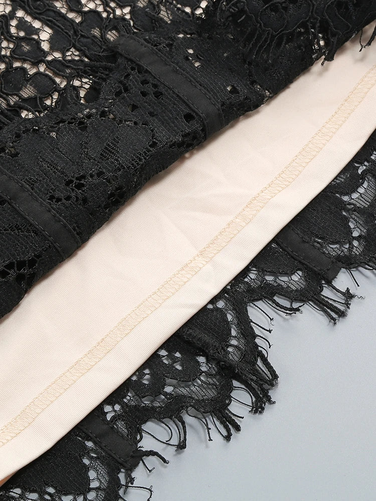 MIDNIGHT LACE BODYCON DRESS