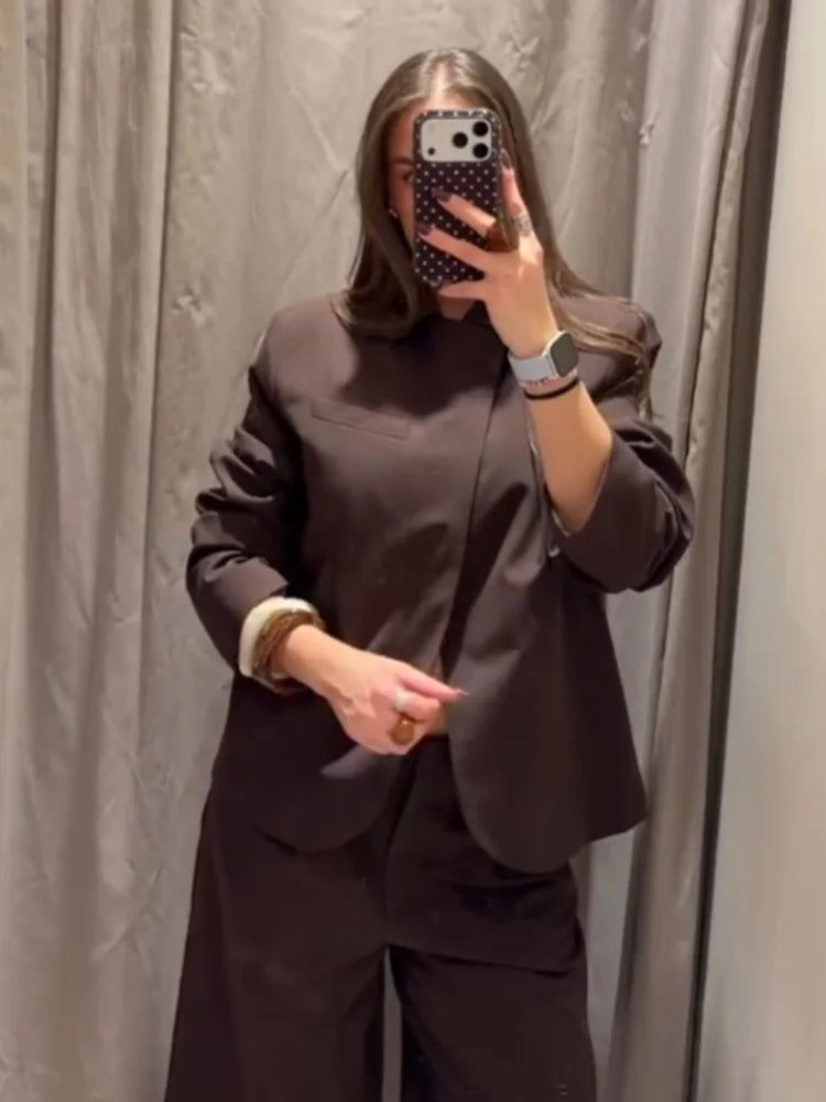 SPRING 2-PIECE SHORTS SUIT SOLID DOUBLE-BREASTED