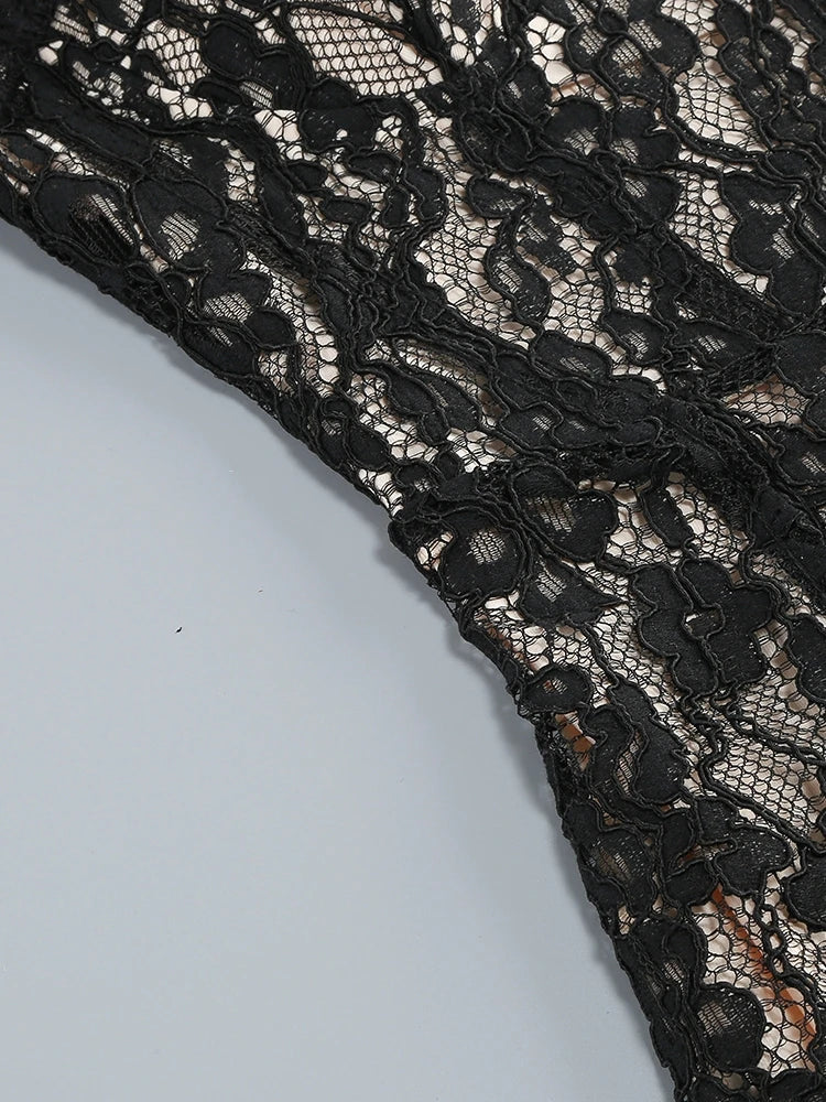MIDNIGHT LACE BODYCON DRESS